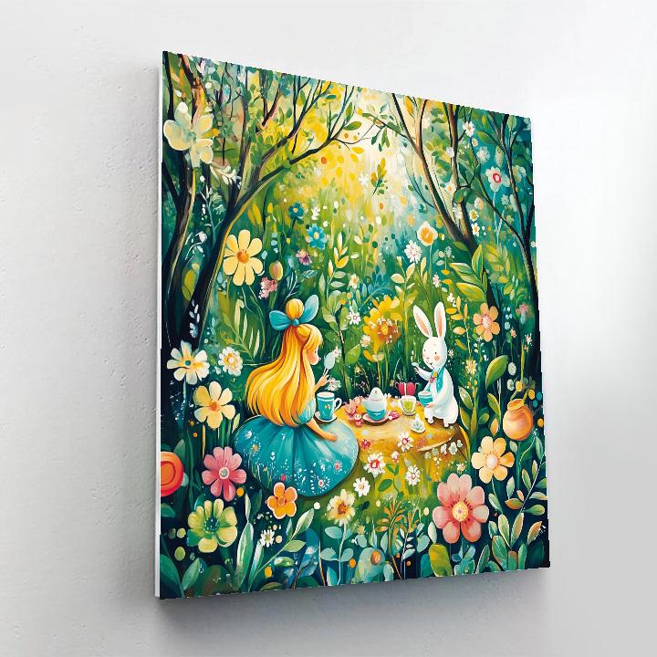 Alice And White Rabbit’s Wonderland Picnic Disney Inspired paint by number