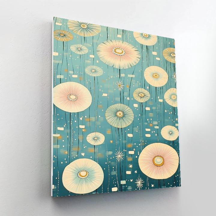 Gustav Klimt Inspired Celestial Lotus Pond Pattern Number painting