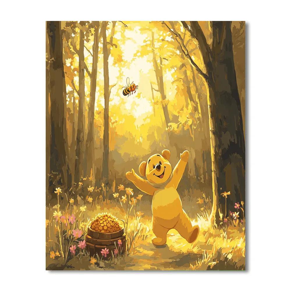 Winnie The Pooh’s Honey Hunt Disney Inspired Number painting