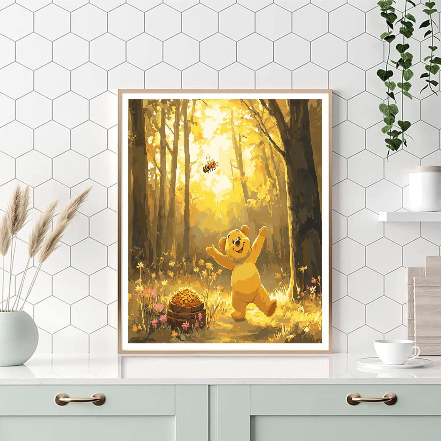 Winnie The Pooh’s Honey Hunt Disney Inspired Number painting