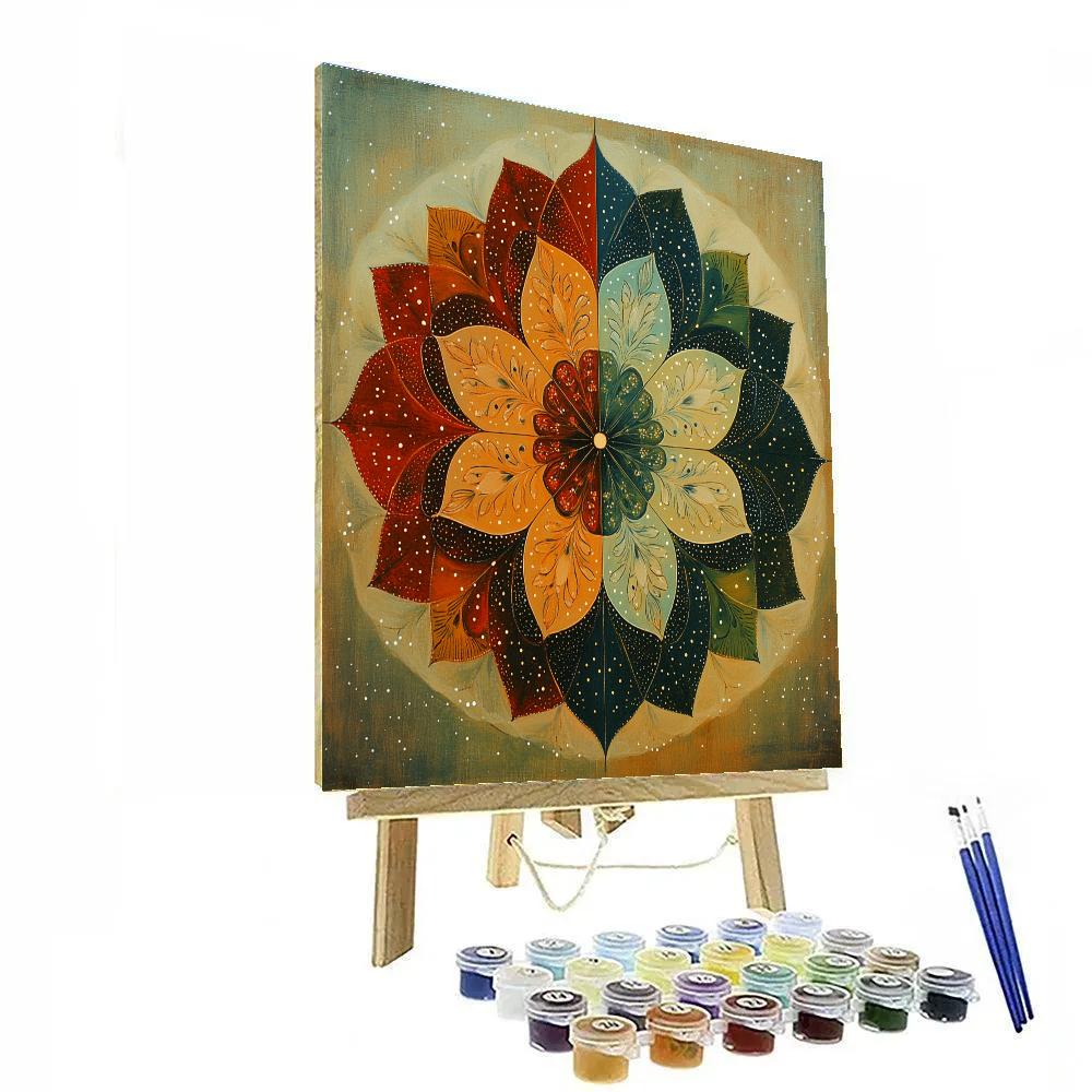 Frida Kahlo Inspired Equinox Balance Mandala paint by color