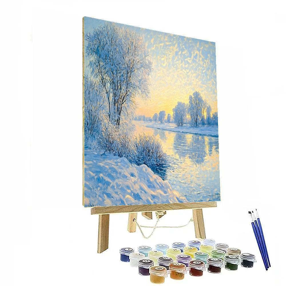 Claude Monet Inspired Winter Morning paint by color