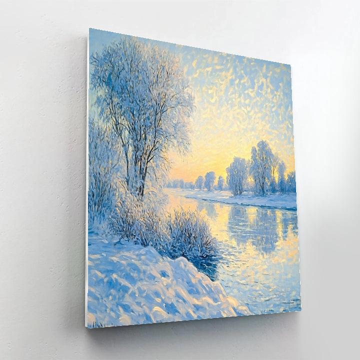 Claude Monet Inspired Winter Morning paint by color