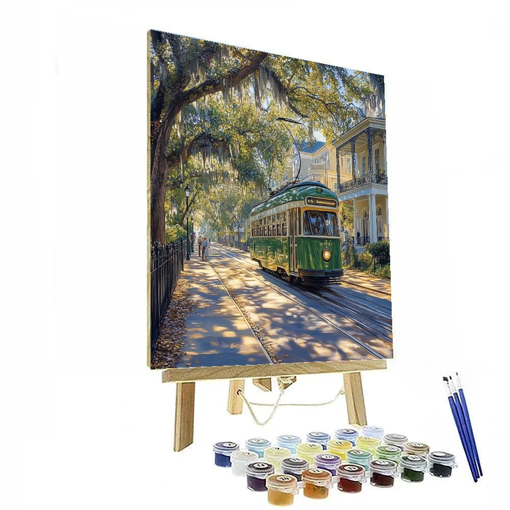 Streetcar Crossing Of St Charles Avenue New Orleans United States Paint by numbers art