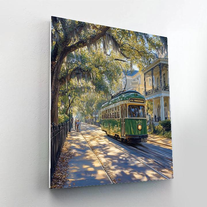 Streetcar Crossing Of St Charles Avenue New Orleans United States Paint by numbers art