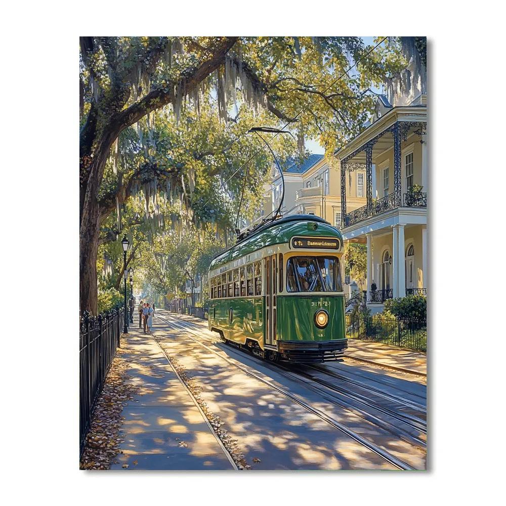 Streetcar Crossing Of St Charles Avenue New Orleans United States Paint by numbers art