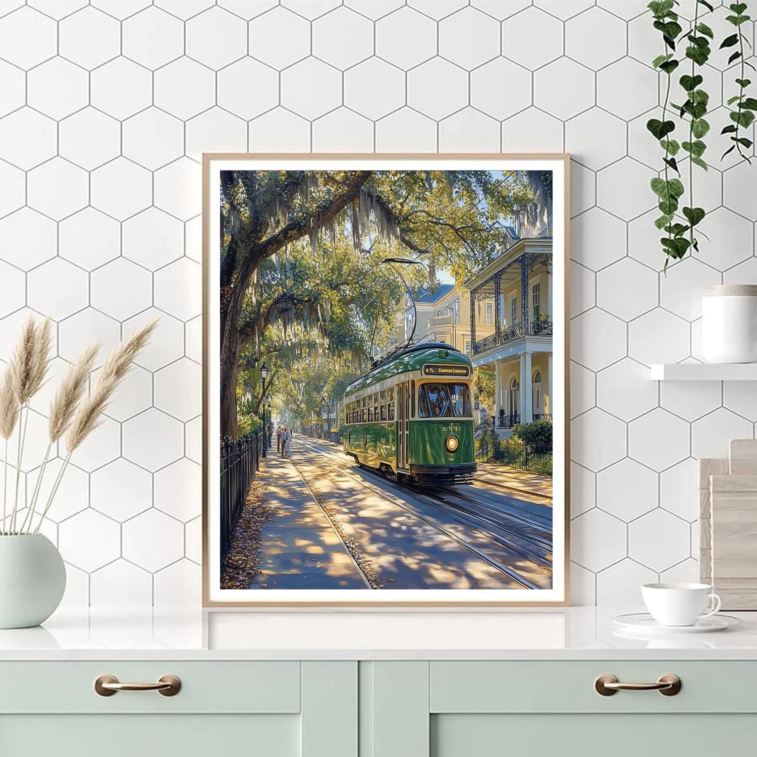 Streetcar Crossing Of St Charles Avenue New Orleans United States Paint by numbers art