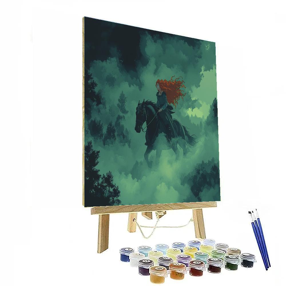 Merida And Angus Through Misty Mountains Disney Inspired Numbered painting kits