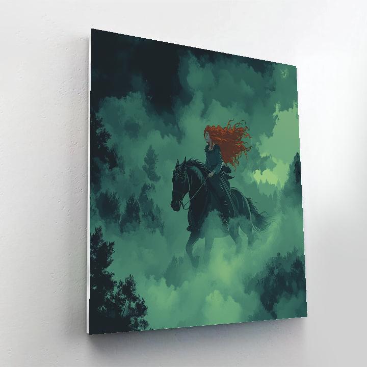Merida And Angus Through Misty Mountains Disney Inspired Numbered painting kits