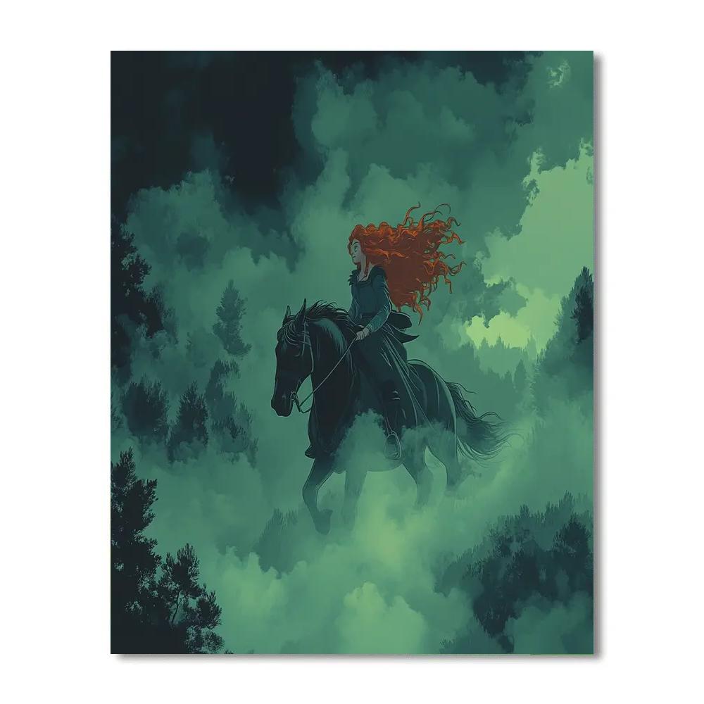 Merida And Angus Through Misty Mountains Disney Inspired Numbered painting kits