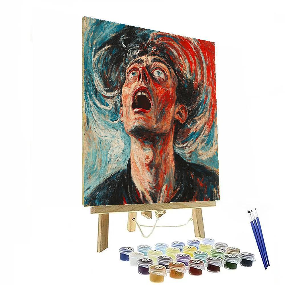 Edvard Munch Inspired Emotional Portrait paint by numbers