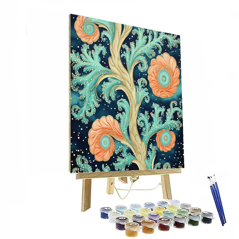 Gustav Klimt Inspired Spiral Coral Reef Abstraction Painting by numbers kit