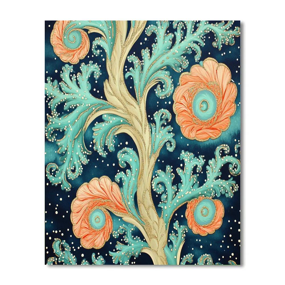 Gustav Klimt Inspired Spiral Coral Reef Abstraction Painting by numbers kit