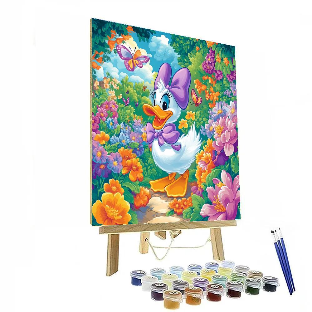 Daisy Duck’s Flower Garden Party Disney Inspired Paint by numbers art