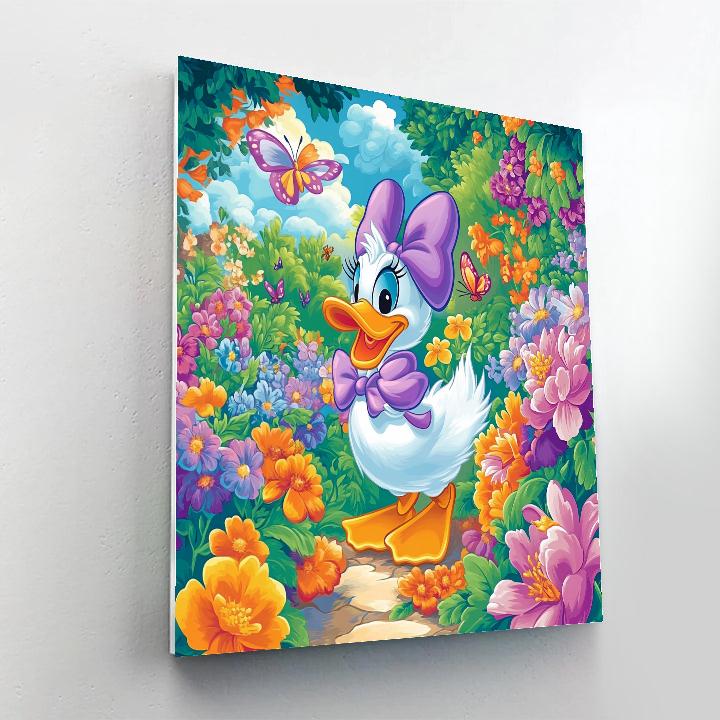 Daisy Duck’s Flower Garden Party Disney Inspired Paint by numbers art
