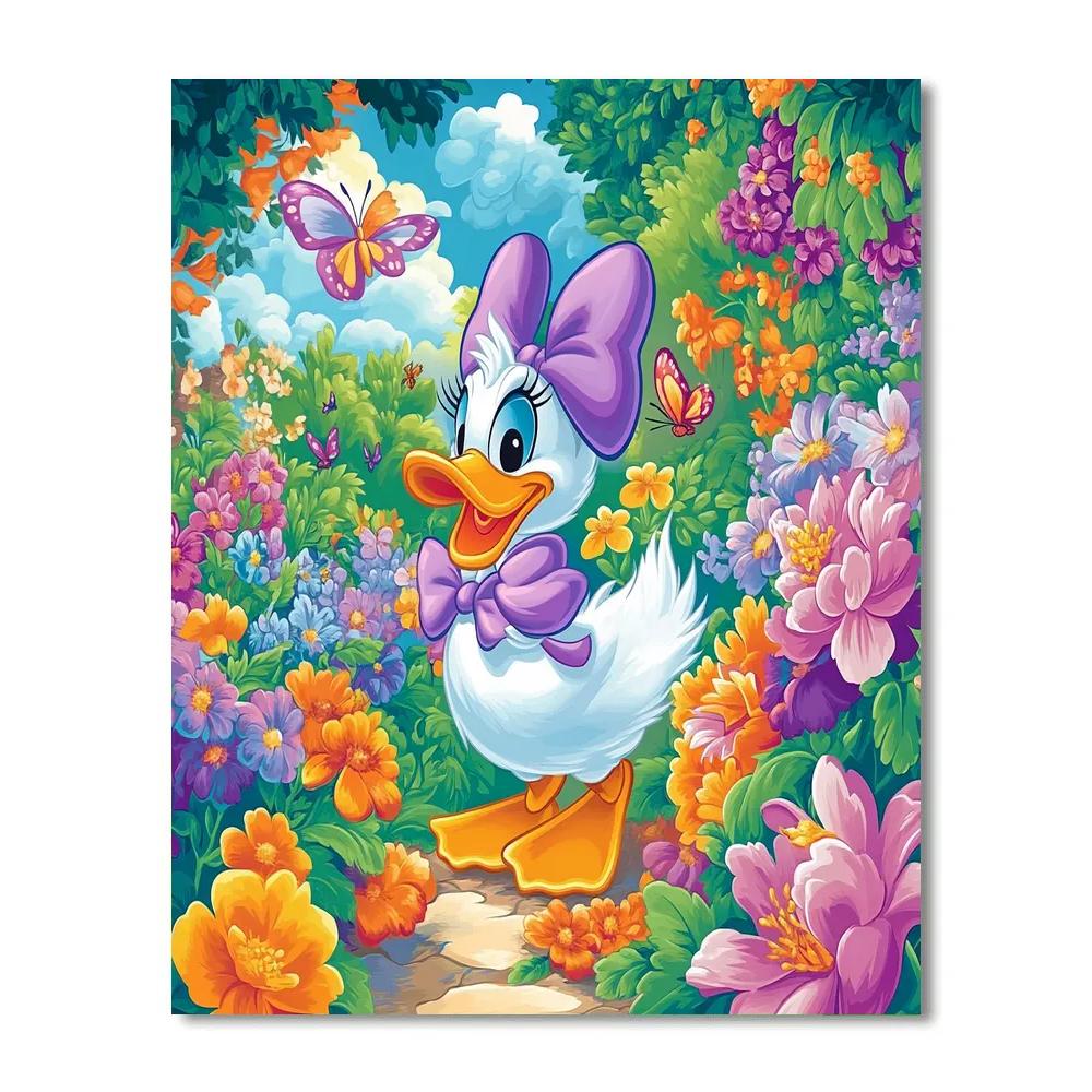 Daisy Duck’s Flower Garden Party Disney Inspired Paint by numbers art