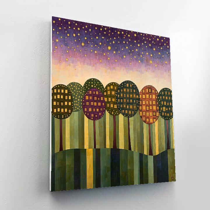 Gustav Klimt Inspired Golden Orchard At Dusk Paint by numbers kits