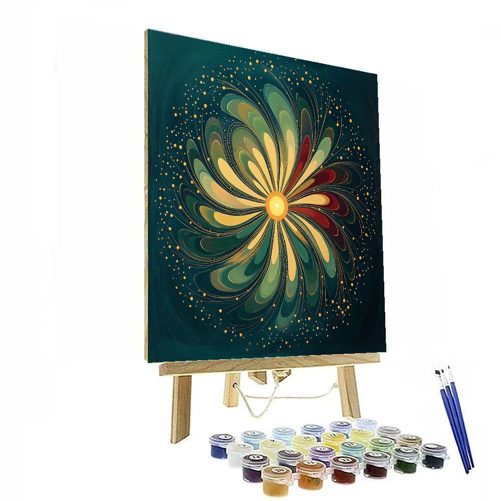 Frida Kahlo Inspired Orbiting Floral Frequencies painting number kit