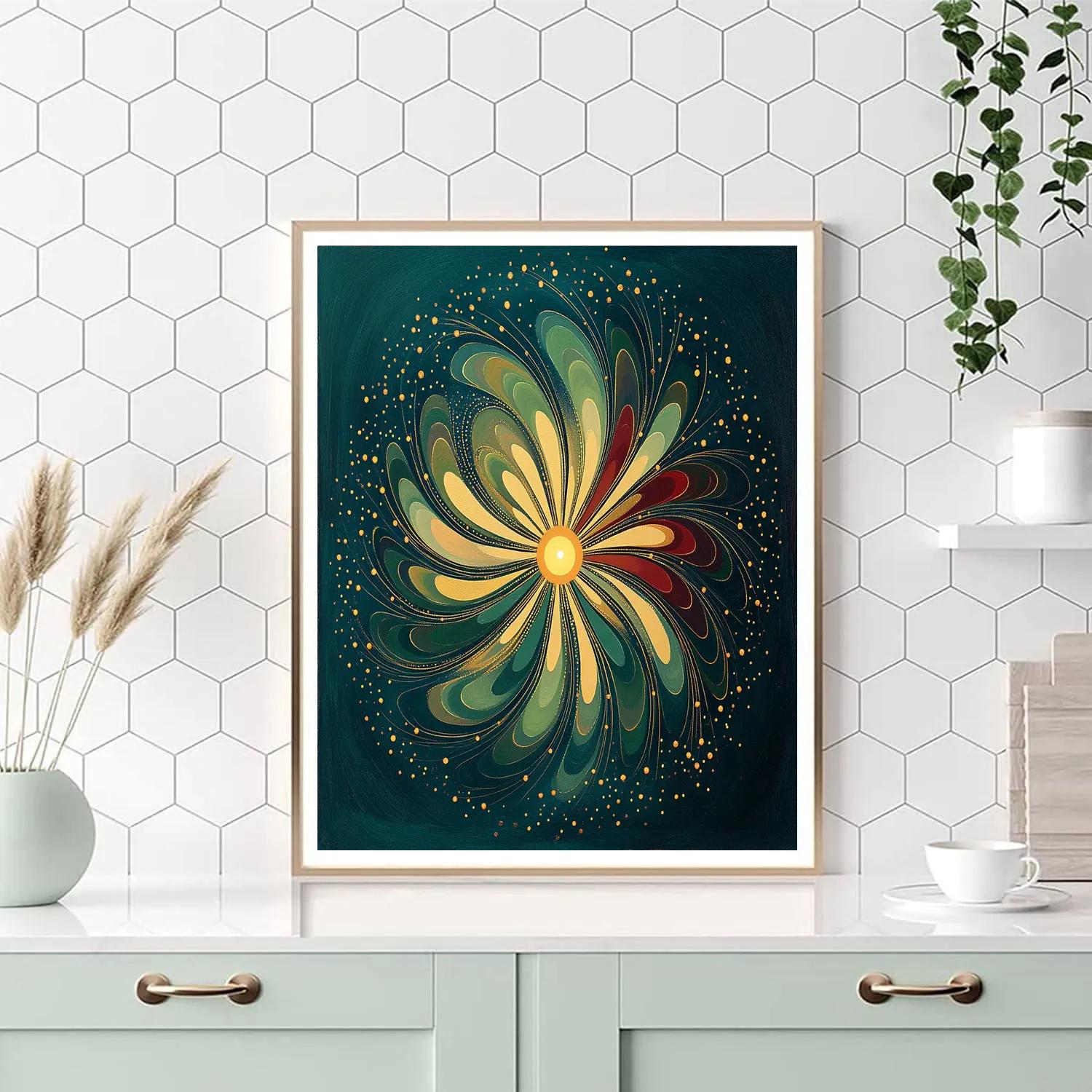 Frida Kahlo Inspired Orbiting Floral Frequencies painting number kit