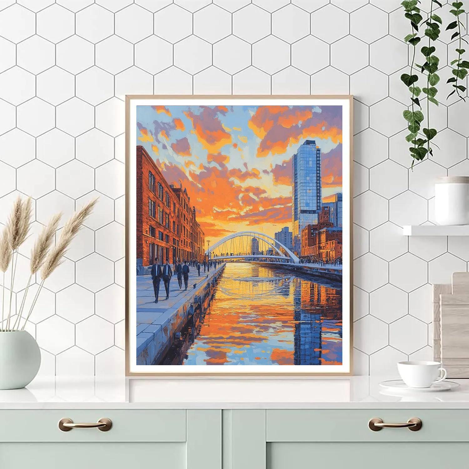 Waterfront Promenade Of Puerto Madero Buenos Aires Argentina Paint by numbers art