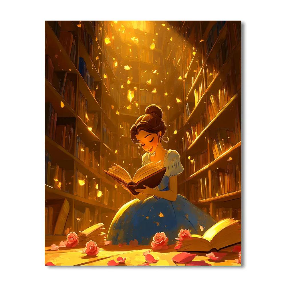 Belle’s Enchanted Library Afternoon Disney Inspired Paint by numbers kits