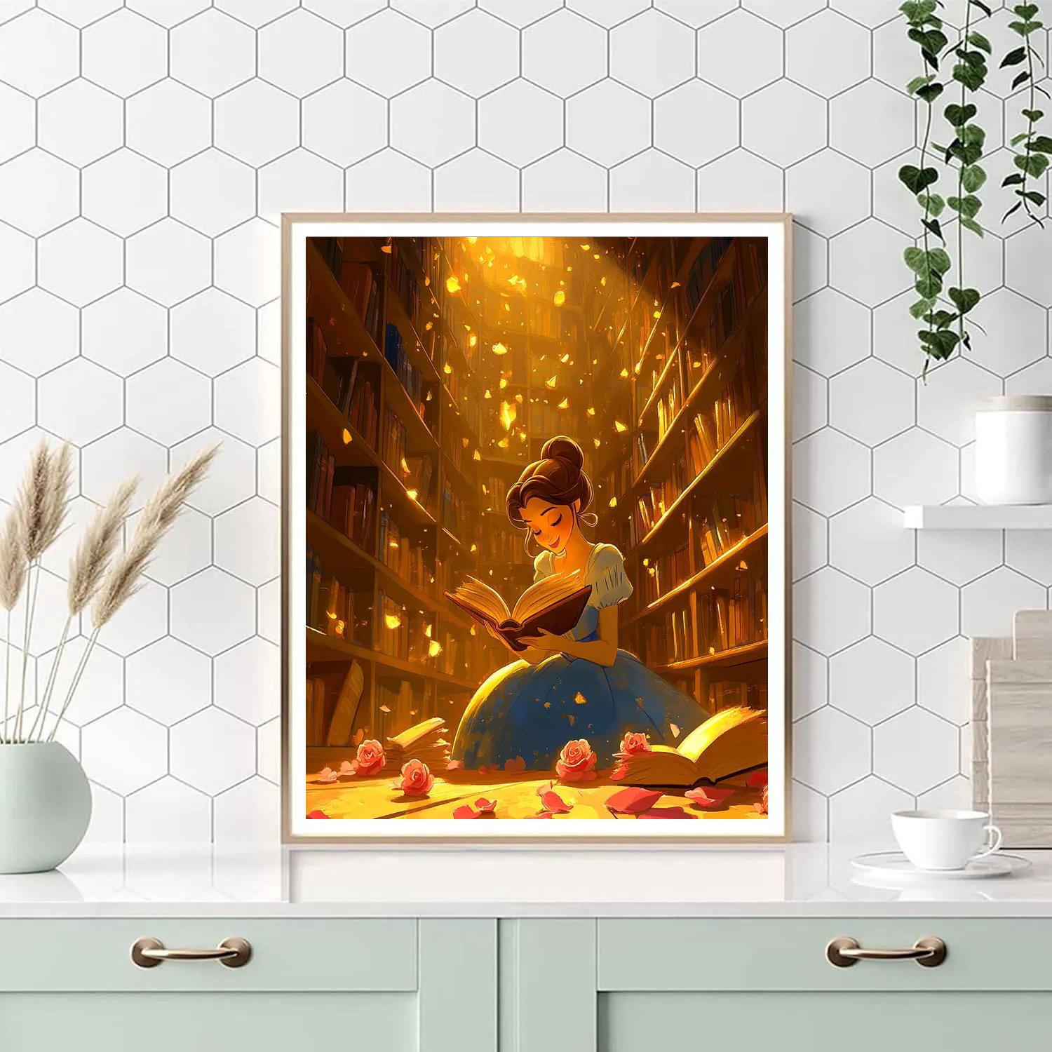 Belle’s Enchanted Library Afternoon Disney Inspired Paint by numbers kits