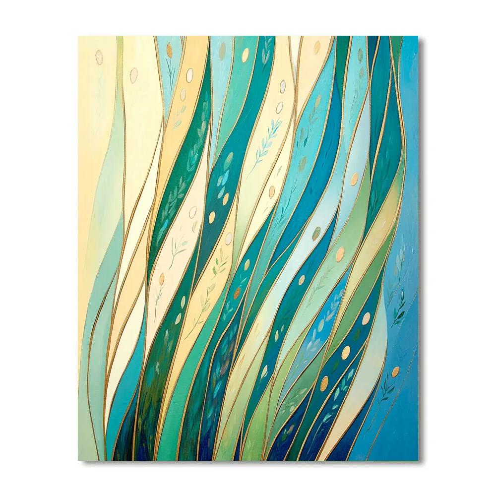 Gustav Klimt Inspired Golden Wind Over Grass Paint by numbers kits
