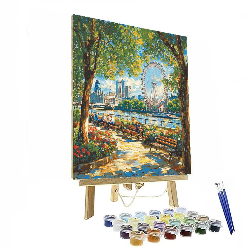 Skyline From Victoria Embankment Gardens London United Kingdom DIY paint by numbers