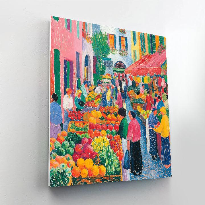 Henri Matisse Inspired Colorful Market Scene painting number kit