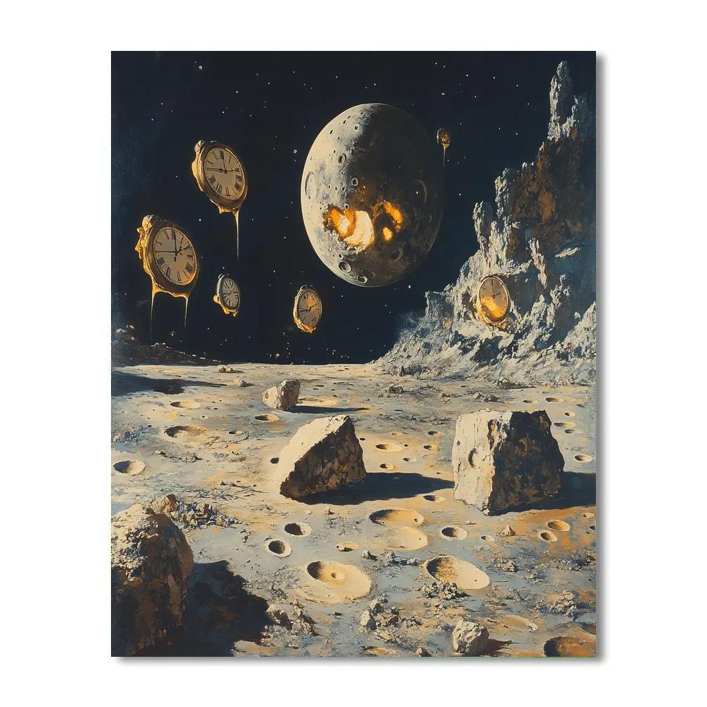 Salvador Dali Inspired Lunar Landscape paint by number