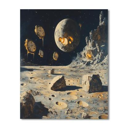 Salvador Dali Inspired Lunar Landscape paint by number