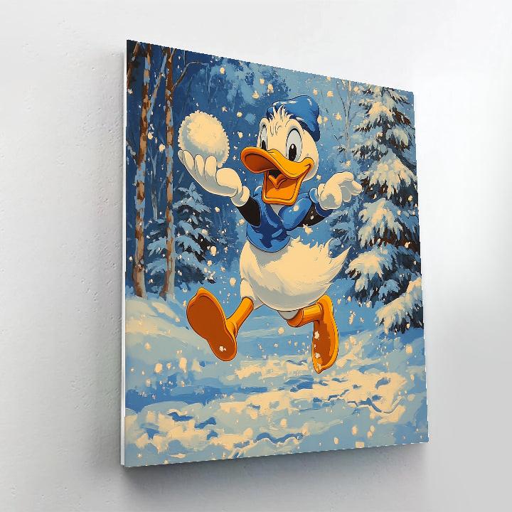 Donald Duck’s Snowball Fight Fun Disney Inspired Numbered painting kits