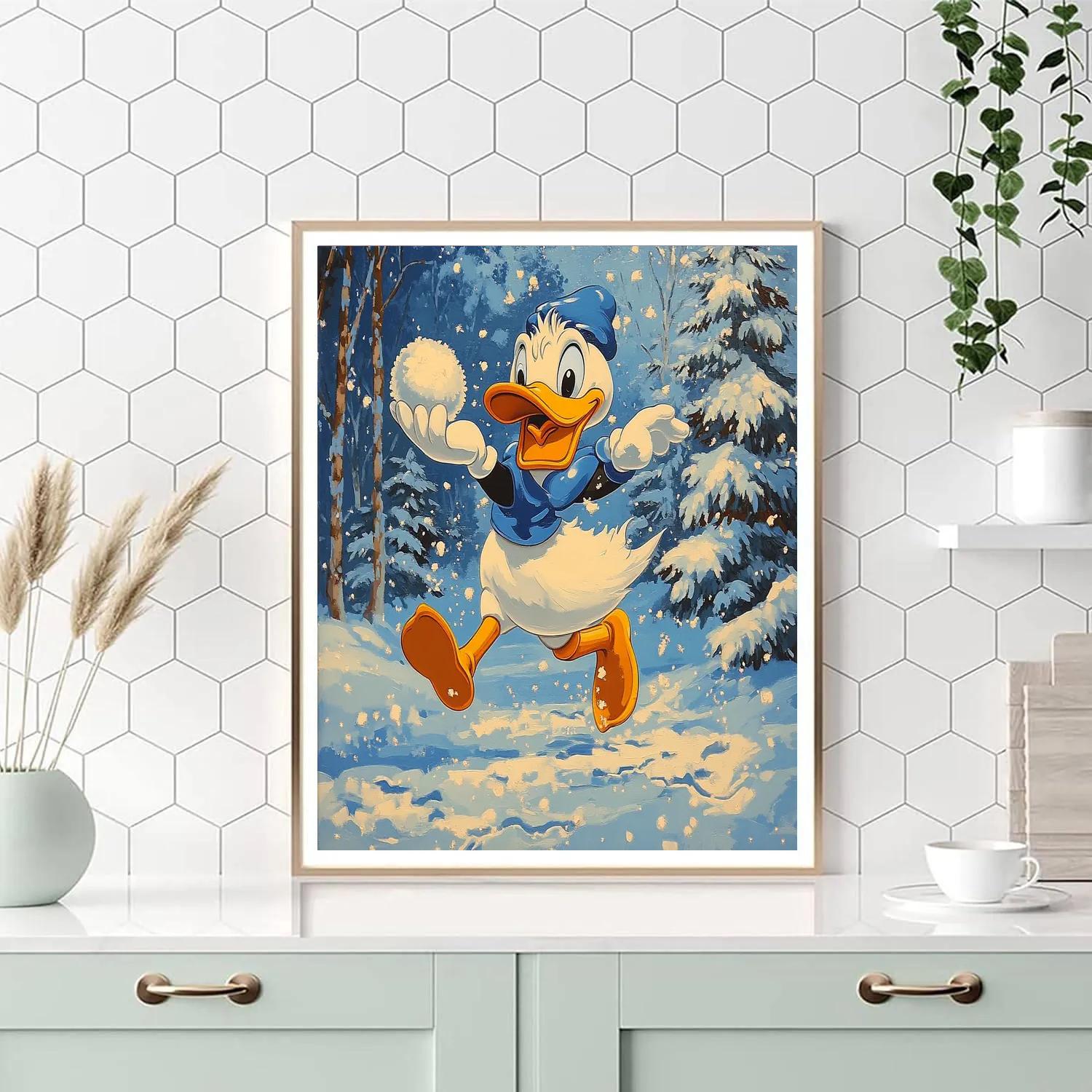 Donald Duck’s Snowball Fight Fun Disney Inspired Numbered painting kits