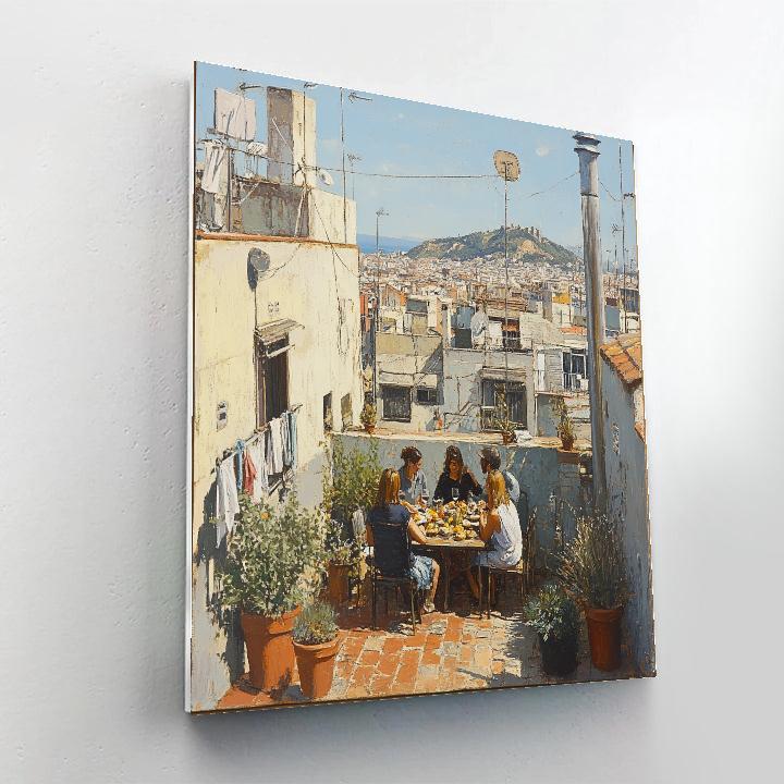 Rooftop View From Poble Sec Terraces Barcelona Spain Number painting