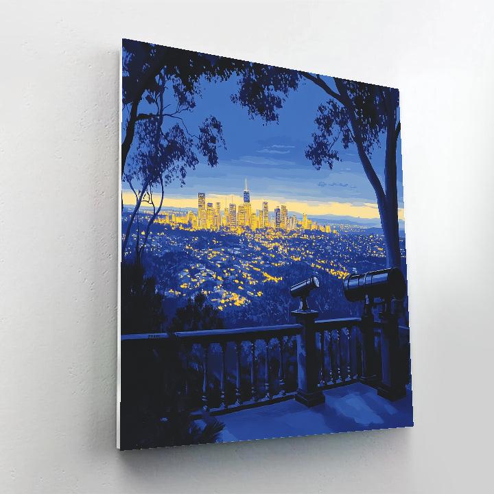 City Lights From Mount Coot Tha Lookout Brisbane Australia paint by numbers