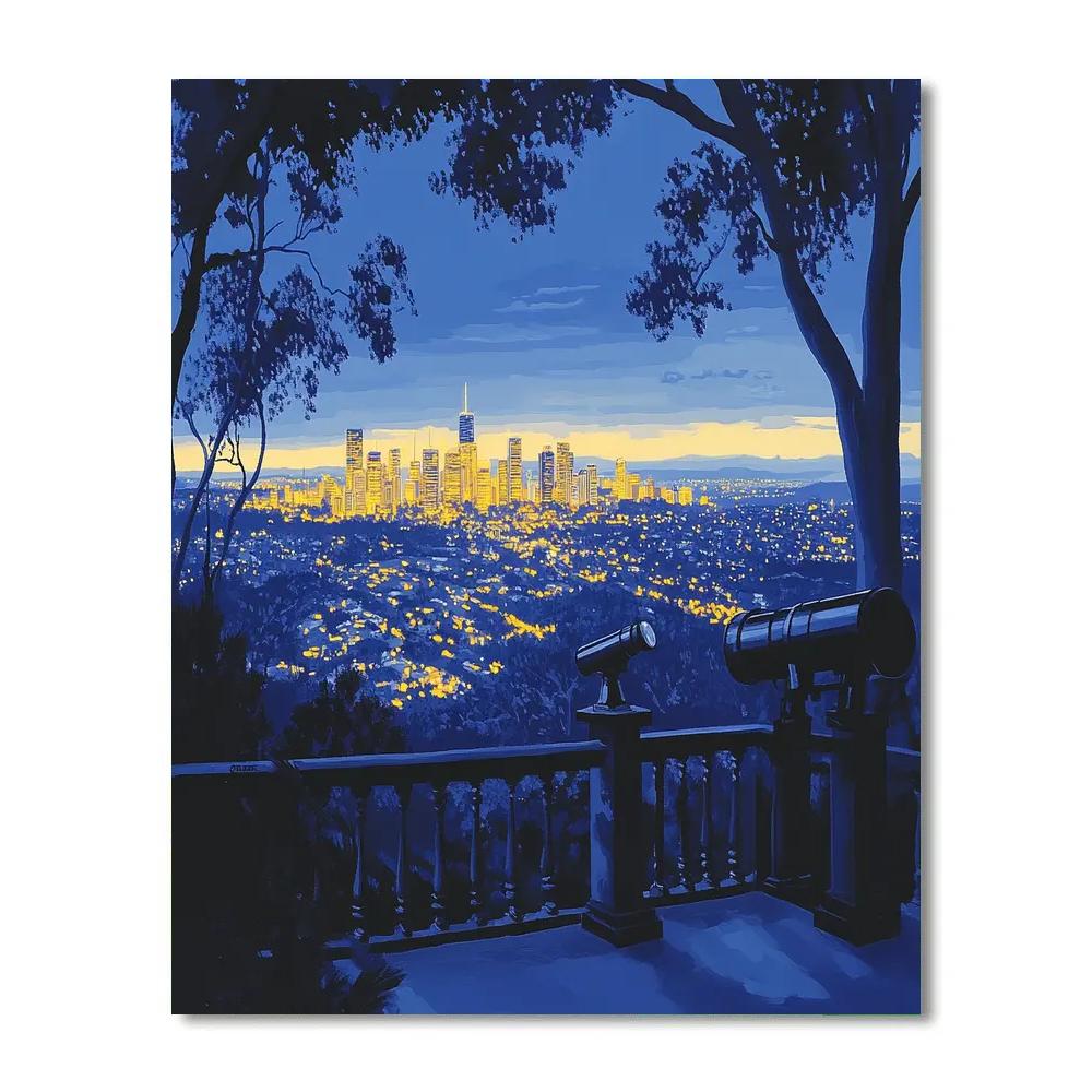 City Lights From Mount Coot Tha Lookout Brisbane Australia paint by numbers