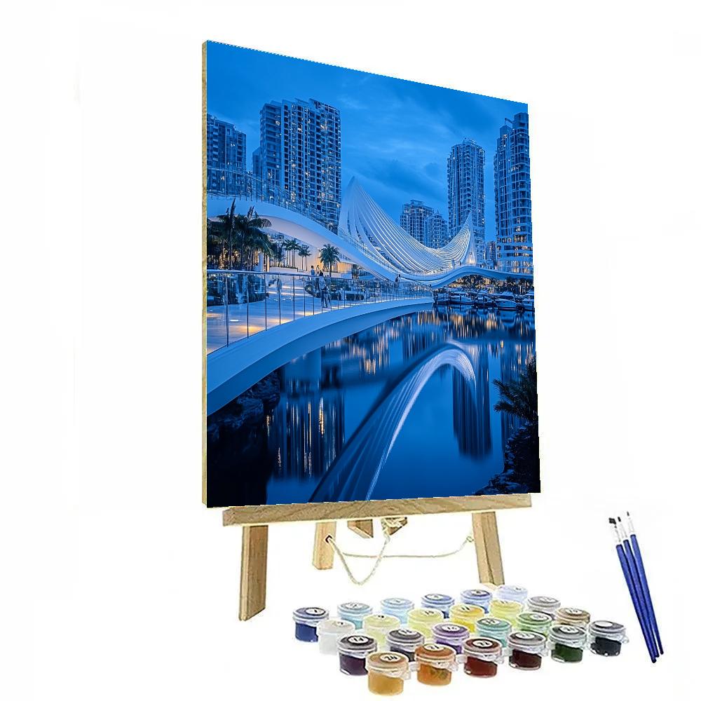 Reflections At Keppel Bay Bridge Singapore Number painting