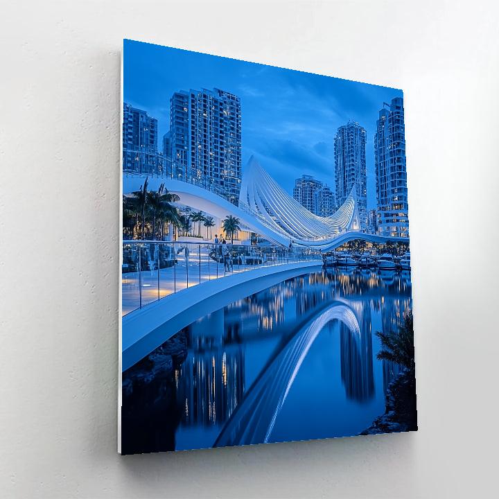 Reflections At Keppel Bay Bridge Singapore Number painting