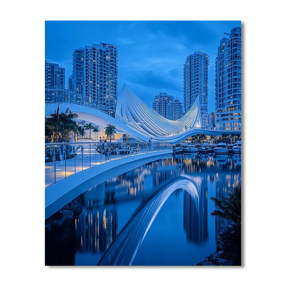 Reflections At Keppel Bay Bridge Singapore Number painting