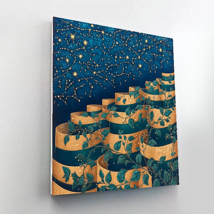 Gustav Klimt Inspired Celestial Vine Terrace Paint by numbers art