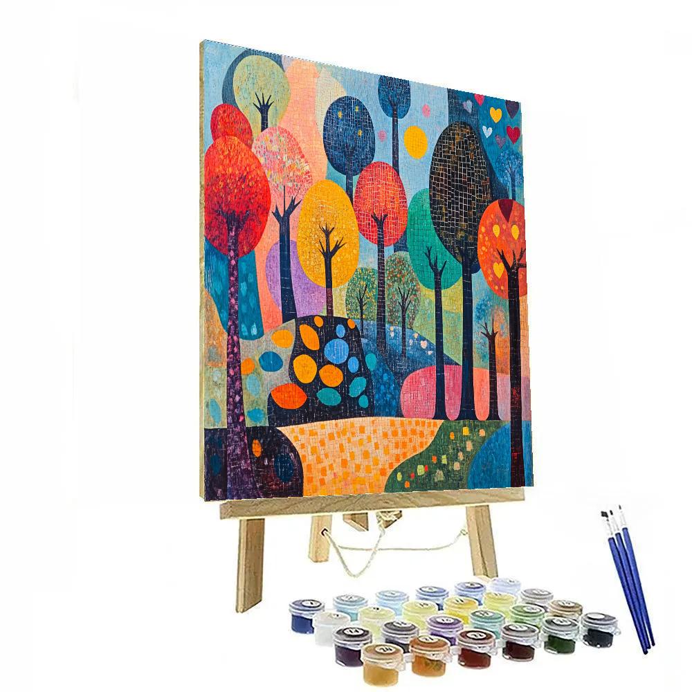 Paul Klee Inspired Magical Forest DIY paint by numbers