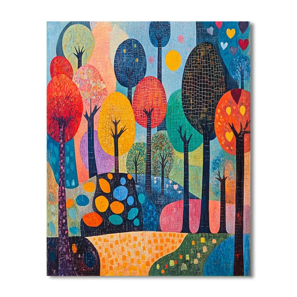 Paul Klee Inspired Magical Forest DIY paint by numbers