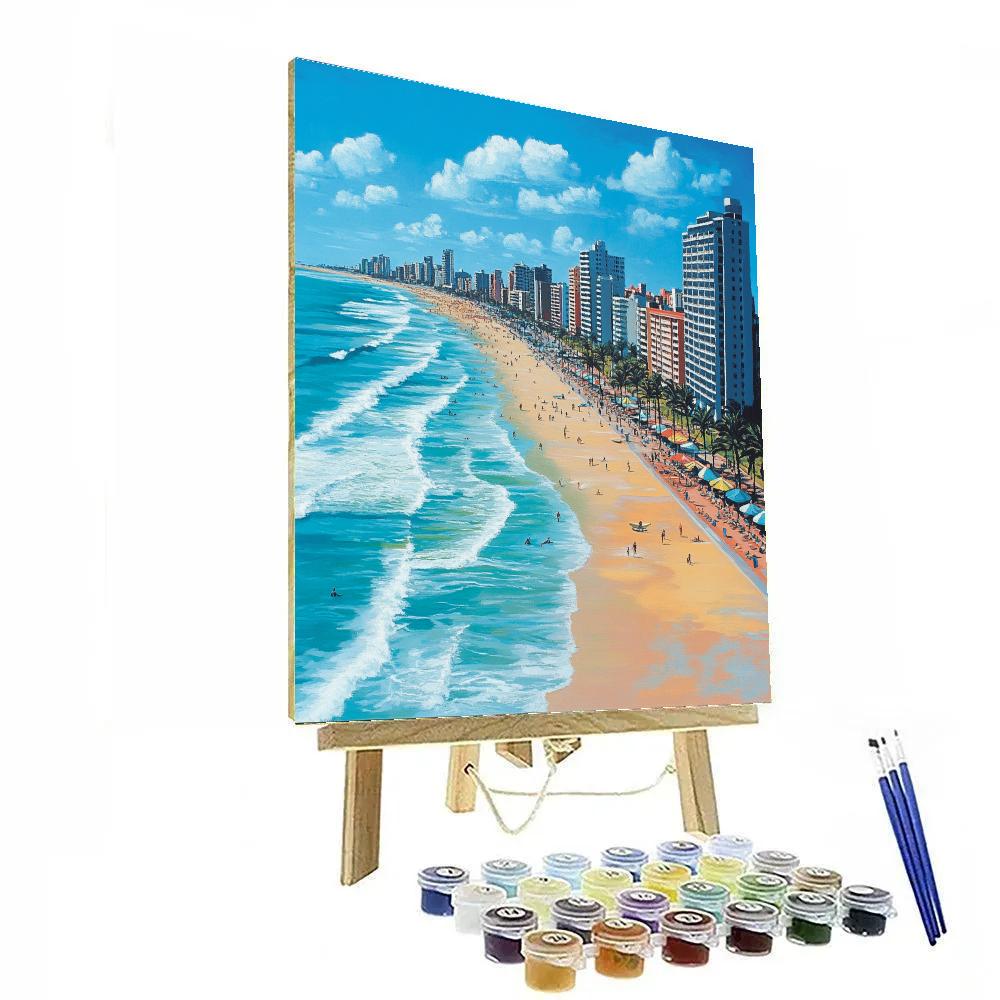 City Beachfront Of Durban Golden Mile Durban South Africa Paint by numbers art