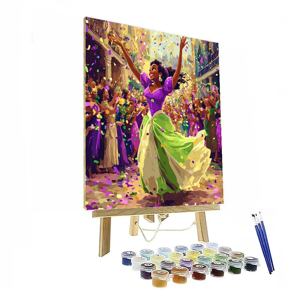 Tiana’s Mardi Gras Parade Joy Disney Inspired Number painting