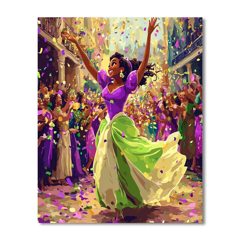Tiana’s Mardi Gras Parade Joy Disney Inspired Number painting