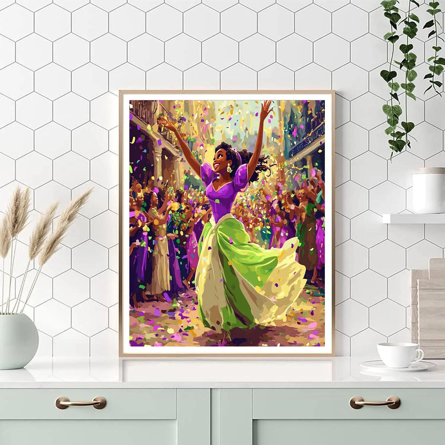 Tiana’s Mardi Gras Parade Joy Disney Inspired Number painting