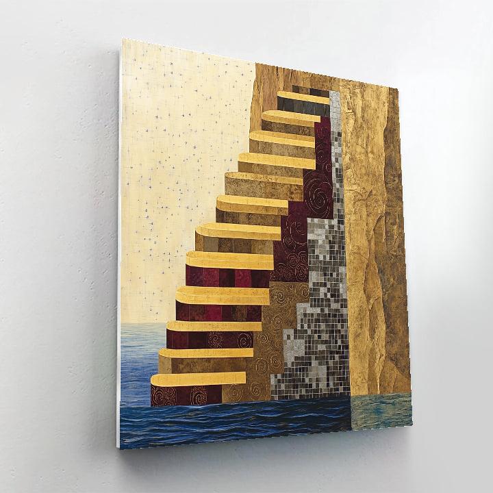 Gustav Klimt Inspired Golden Cliffside Terraces Paint by numbers kits
