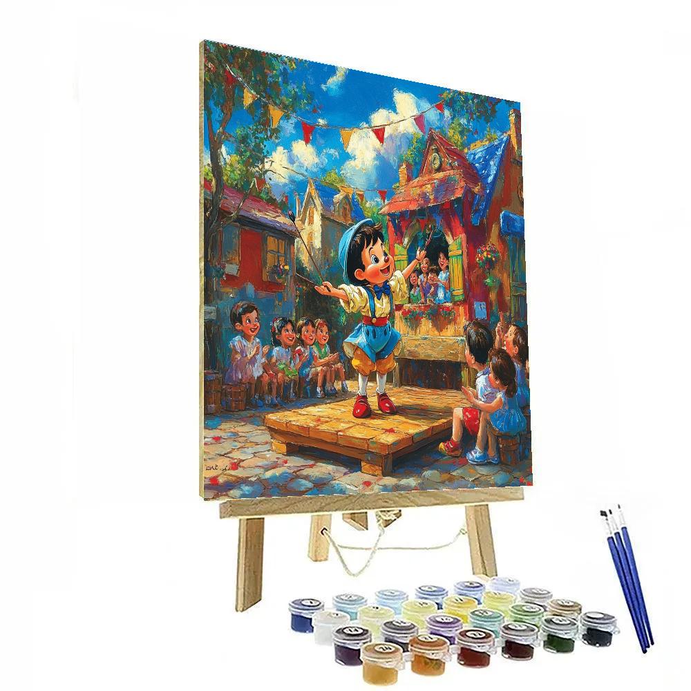 Pinocchio’s Whimsical Puppet Show Disney Inspired paint by number