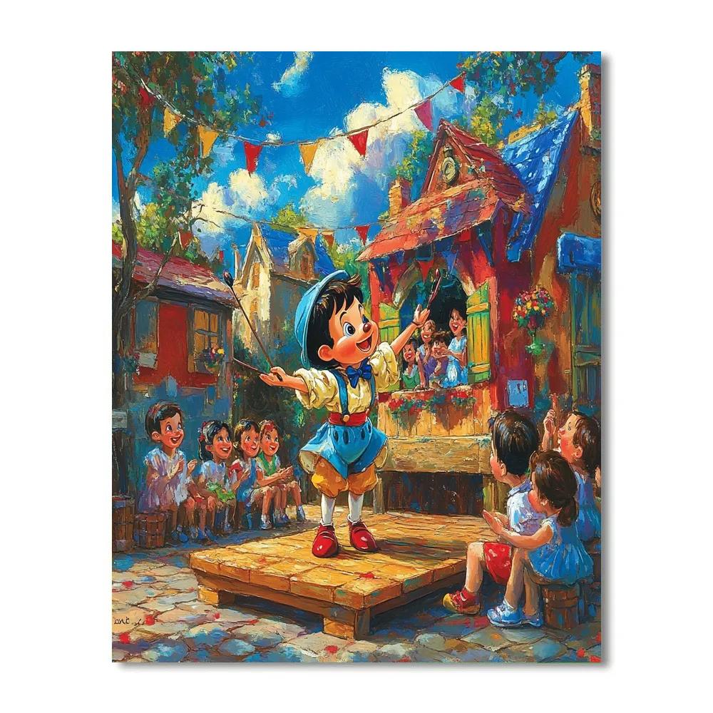 Pinocchio’s Whimsical Puppet Show Disney Inspired paint by number