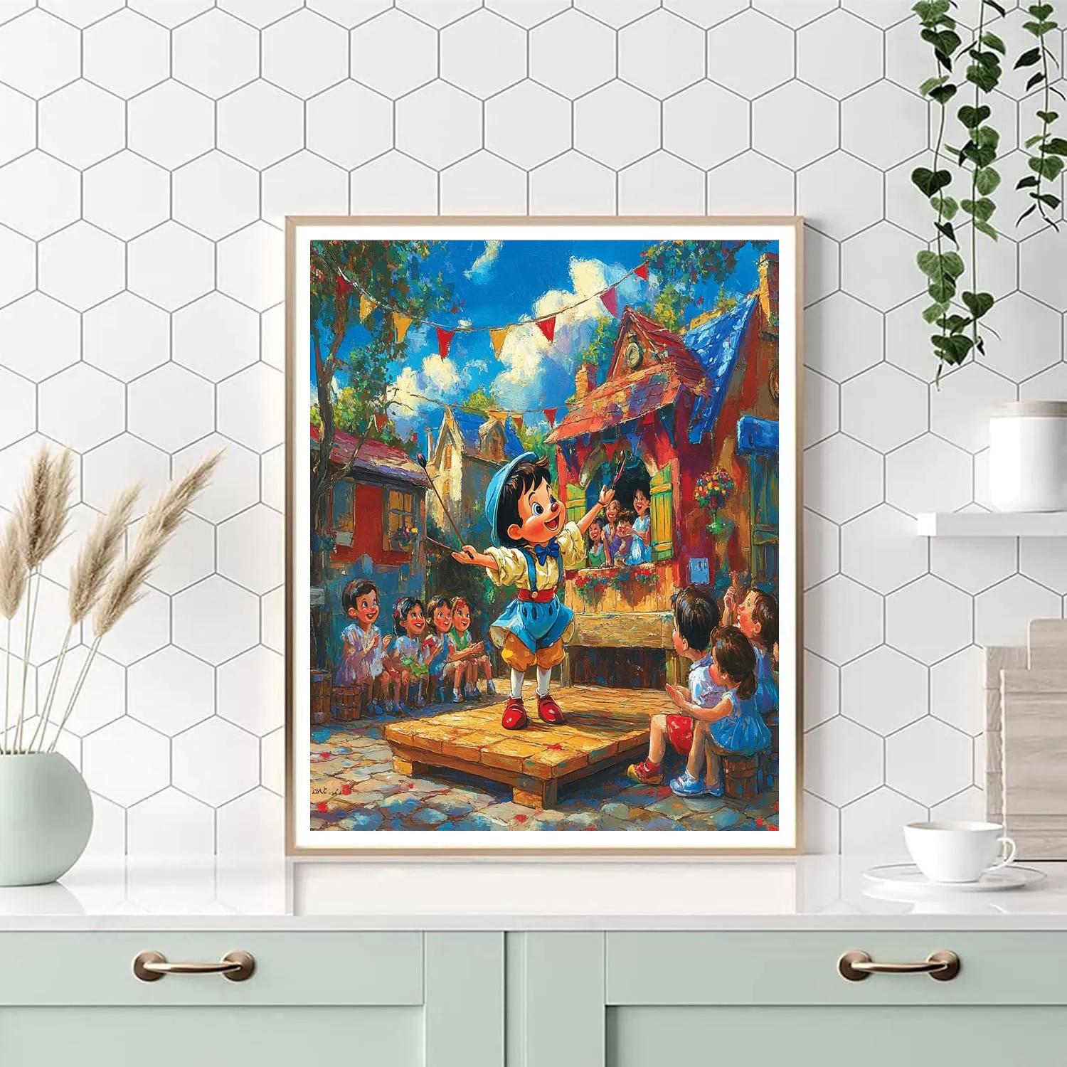 Pinocchio’s Whimsical Puppet Show Disney Inspired paint by number